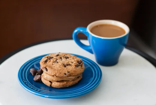 Coffee cup and cookies